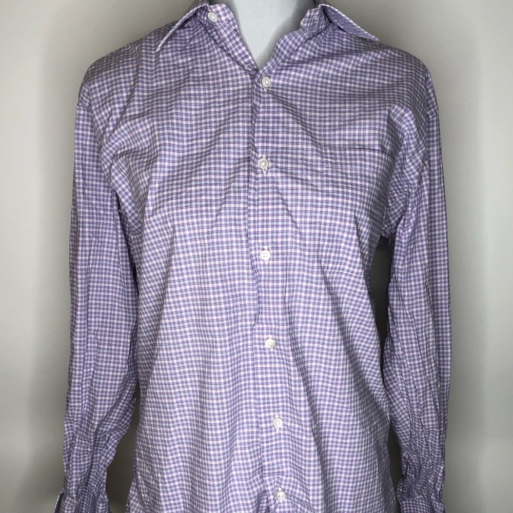 Robert Talbott Estate Dress Shirt Purple Plaid